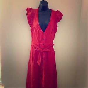 Long red dress